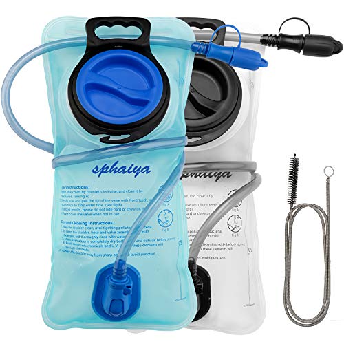 Hydration Bladder 2 Pack+1pcs Clean Flexible Brush 2 Liter Leak Proof Water Storage Bag Reservoir，Military Hydration Pack Replacement for Hiking Biking Climbing Cycling Running Camping Backpack