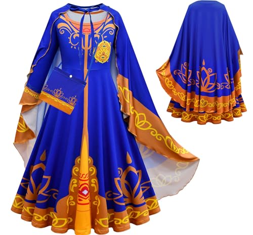 Cheayog Kids Mira Royal Detective Cosplay Mira Dress Skirt Robe with Bag Girls Princess Toddler Suit Halloween Uniform (Style 1, 5-6Y)