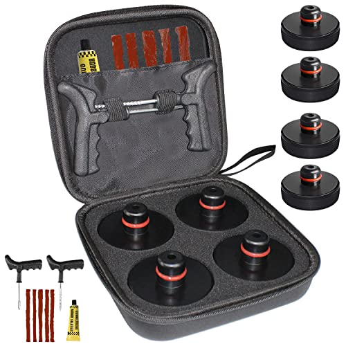 SUMK Lifting Jack Pad for Tesla Model 3/Y/S/X, 4 Jack Pad Pucks Jack Lift Pad Adapter Tool with a Storage Case Tire Tools Accessories for Tesla Vehicles