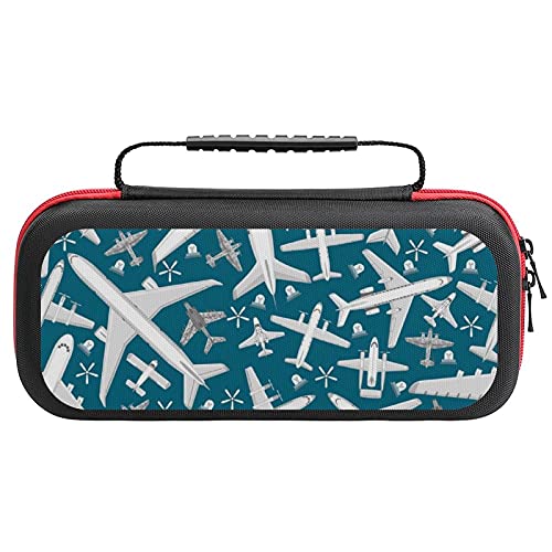 Plane Aircraft Airplane Jet Travel Carrying Case Tote Bag For Nintendo Switch Accessories Holds 20 Game Card Bag