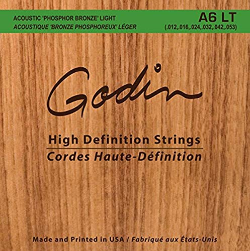 Godin Guitars 008995 Seagull A6 LT Phosphor Bronze Acoustic Guitar Strings, Light