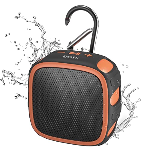 DOSS Waterproof Portable Speaker with Big Sound, 22H Playtime, IP67 Rated Waterproof and Dustproof, Bluetooth 5.3, TWS Pairing, Mini Bluetooth Speaker with Clip for Beach, Kayaking, Hiking, Shower