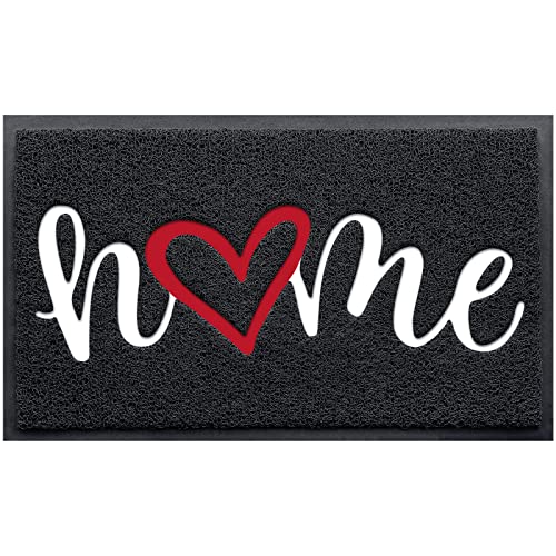 StepLively Door Mat Home Welcome Mats Outdoor and Indoor for Christmas, Heavy-Duty Low-Profile Non-Slip Front Welcome Mat for Home Entrance, Outside Entry, Yard, Floor, Patio (30''x17.5'', Black)