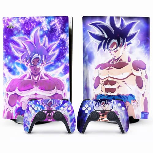 XSUID PS5 Skin - Disc Edition Anime Console and Controller Accessories Cover Skins PS5 Controller Skin Gift PS5 Skins for Console Full Set Purple PS5 Skin