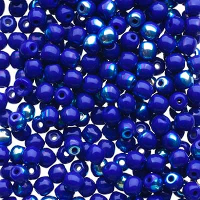 Czech Druk Beads 3mm Opaque Cobalt AB 120 Pieces for Jewelry Making and DIY Crafts