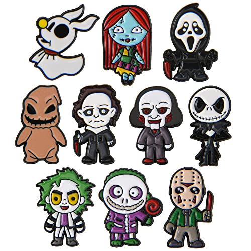 10 Pieces Cartoon Metal Brooch Women Cute Pins Backpacks Brooches for Birthday Gifts BR-B