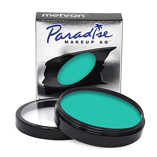 Mehron Makeup Paradise Makeup AQ Pro Size | Perfect for Stage & Screen Performance, Face & Body Painting, Special FX, Beauty, Cosplay, and Halloween | Water Activated Face Paint & Body Paint 1.4 oz (40 g) (Teal)