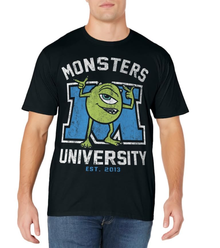 Disney Pixar Monsters University Mike Collegiate Logo T-Shirt
