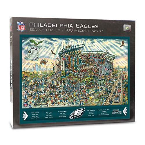 YouTheFan NFL Philadelphia Eagles Joe Journeyman Puzzle - 500-piece Team Color, 18' x 24' - Finished puzzle size