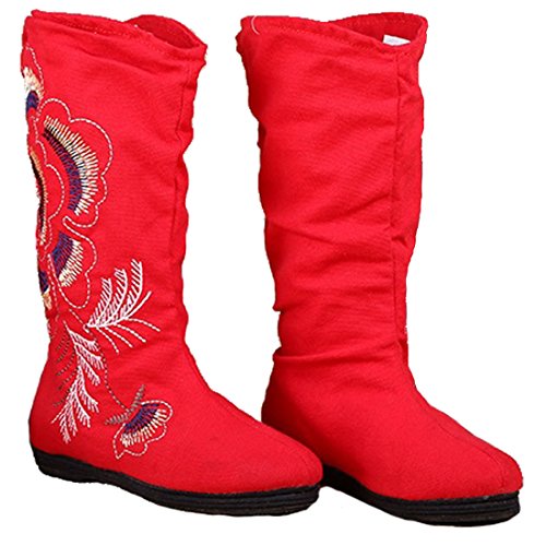 Hand-Embroidered Flat Boots Fashion Shoes Melaleuca Soles Shoes