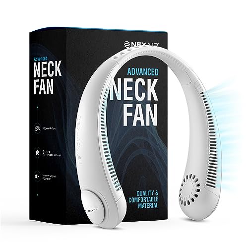 NEXAIR Portable Neck Fan - 3 Speed Rechargeable Bladeless Neck Fan, Adjustable Personal Neck Fan For Women & Men Modern Design, Great Cooling Fan For Travel, Outdoors & Sports