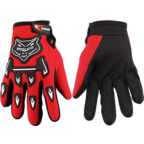 Frienda Kids Motorcycle Gloves Power Sports Racing Gloves Riding Dirty Bike Gloves Winter Bike Cycling Gloves for Riding Cycling Hiking Children Outdoor Sports (Red)