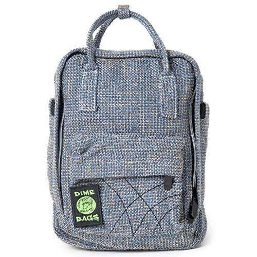 DIME BAGS Hot Box Mini Backpack | Multi Pocket Small Backpack made of Premium Hemp and Recycled Materials | Travel Bag (Sky)