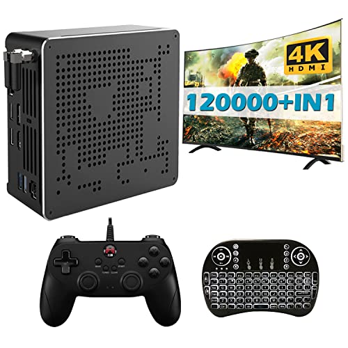 Kinhank Super Console X PC Box Retro Game Console with 120000+ Games,Mini PC,Compatible with Most Emulators,Win 10 & Batocera 33 in 1,4K Dual Screen Output, 2.4+5G WIFI,1000M LAN,BT 4.1(1 Gamepad,Keyboard)