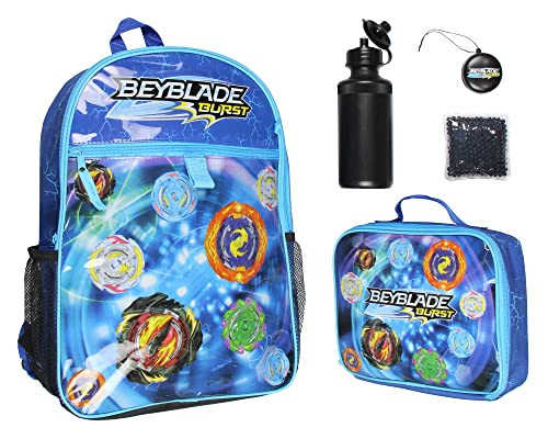 INTIMO Beyblade Burst TV Show Tossed Print 5 PC Backpack Lunchbox Waterbottle Icepack