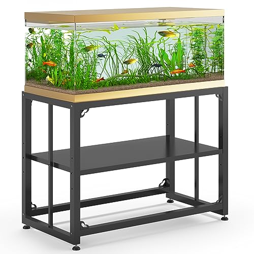 TOCRETOARE Fish Tank Stand 40 Gallon, Metal Aquarium Stand 36.5' L x 18.5' W*29.5”H, Double-Layer Storage Design, Suitable for Home and Office Use, 660LBS Capacity, Black (Tank not Included)
