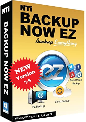 NTI Backup Now EZ 7 | New Version 7.5 | 2024 Ready | Backup Everything Anywhere | PC or Image Backup | Cloud Backup | File & Folder Backup | Scheduled Backup | Available in Download and CD