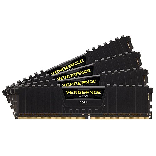 Corsair CMK32GX4M4B3200C16 Vengeance LPX 32GB DDR4 DRAM 3200MHz C16 Memory Kit Black