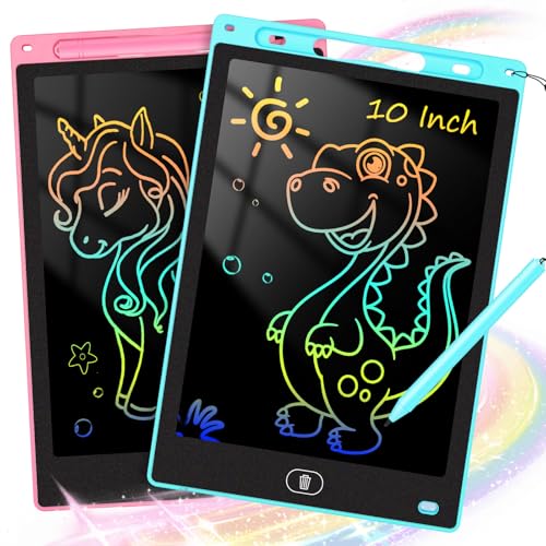 KTEBO 2 Pack LCD Writing Tablet for Kids 10 Inch - Preschool Toys & Toddler Travel Essential Toys, Christmas Stocking Stuffers for Kids