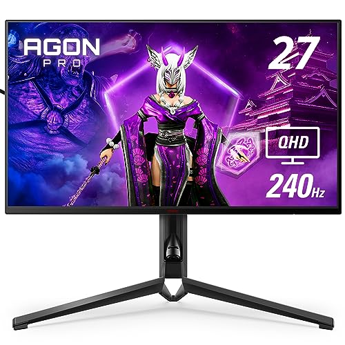 AOC Agon PRO AG274QG 27' Tournament Gaming Monitor, QHD 2K 2560x1440, 240Hz 1ms, G-SYNC Ultimate, PS5 Xbox Switch, Black