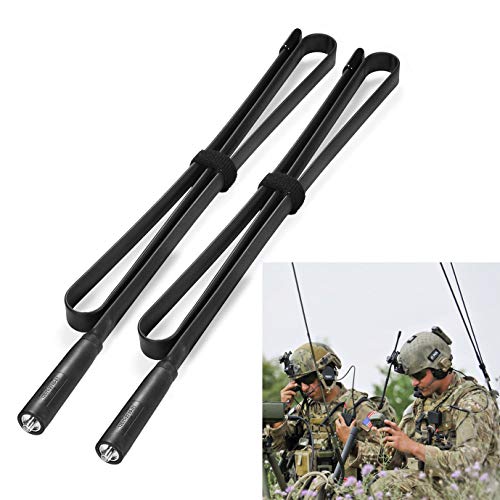 Bingfu Foldable CS Tactical SMA Female Ham Radio Antenna 2-Pack Dual Band VHF UHF 136-520MHz 42.5 inch Antenna for Kenwood Baofeng BF-F8HP UV-5R UV-82 BF-888S GT-3 Ham Two Way Radio Walkie Talkie