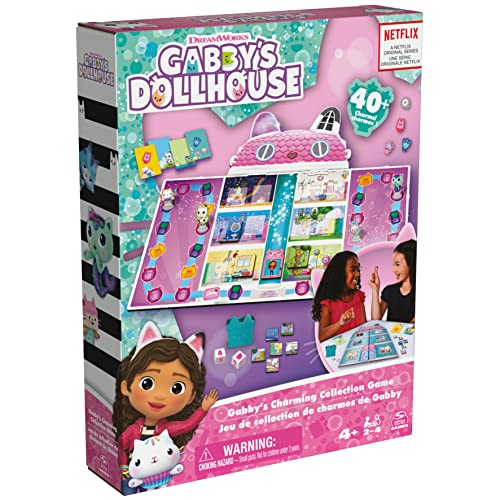 Gabby’s Dollhouse, Charming Collection Game Board Game for Kids Based on the Netflix Original Series Gabby’s Dollhouse Toys, for Kids Ages 4 and up