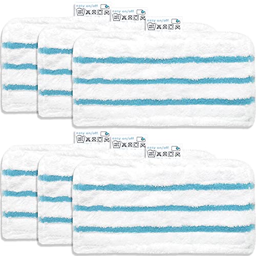 6 Pack Washable Microfiber Steam-Mop Cleaning Pads Compatible with all Black+Decker Steam Mops, SM1600, SM1610, SM1620, SM1630, SMH1621, HSMC1300FX, HSMC1321, HSMC1361SG (6 Pack)