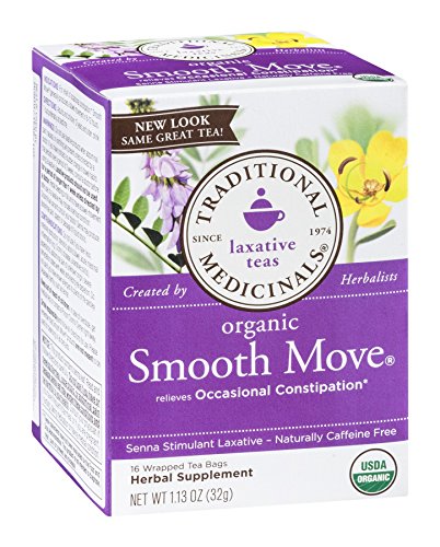 Traditional Medicinals Tea, Organic Smooth Move, Relieves Occasional Constipation, Senna, 96 Tea Bags (6 Pack)