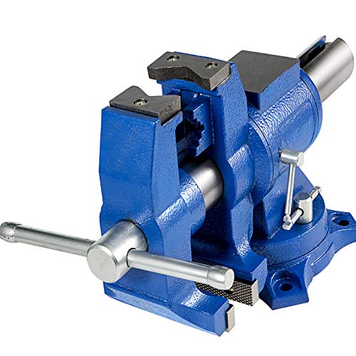 BestEquip 6' Heavy Duty Bench Vise, Double Swivel Rotating Vise Head/Body Rotates 360°,Pipe Vise Bench Vices 30Kn Clamping Force,for Clamping Fixing Equipment Home or Industrial Use