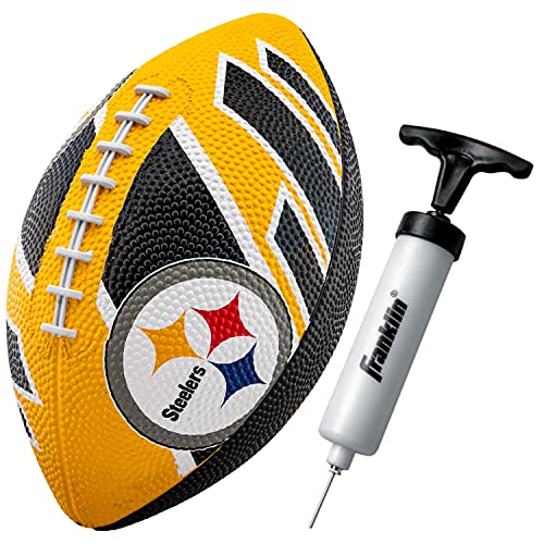 Franklin Sports NFL Pittsburgh Steelers Football - Youth Football - Mini 8.5' Rubber Football - Perfect for Kids - Team Logos and Colors!