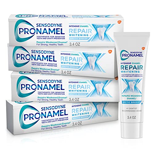 Sensodyne Pronamel Intensive Enamel Repair Toothpaste for Sensitive Teeth and Cavity Protection, Whitening Toothpaste to Strengthen Enamel, Arctic Breeze - 3.4 Ounces(Pack of 4)
