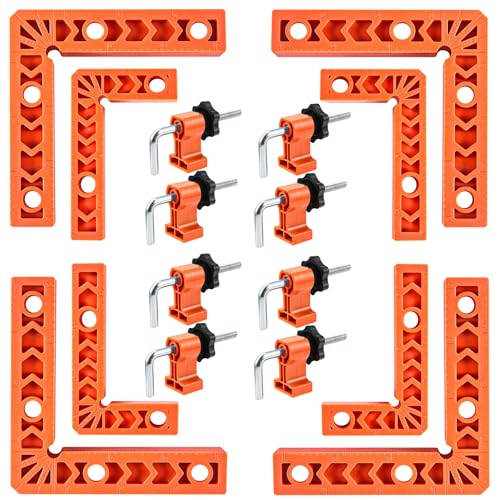 ZTUKOMN 90 Degree Clamp,Positioning Squares,(3' 4') x 8 Right Angle Clamp with 8 Clamp,Corner clamps Woodworking Tool for Pictures Frames, Cabinets, Boxes