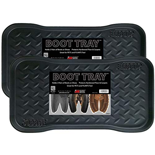 JobSite Heavy Duty Boot Tray, Multi-Purpose for Shoes, Pets, Garden - 15 x 28 Inch - 2 Trays