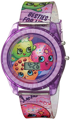 Accutime Shopkins Kids' KIN4116 Digital Display Quartz Purple Watch