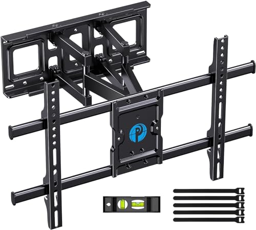 Pipishell Full Motion TV Wall Mount for Most 37-75 Inch TVs up to 132lbs, Wall Mount TV Bracket Articulating Swivel Tilt Extension Leveling Max VESA 600x400mm Fits 12/16' Wood Stud, PILFK1