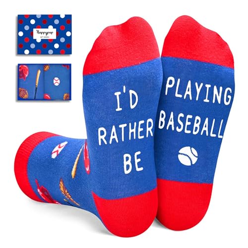 HAPPYPOP Funny Cool Gifts For Baseball Lovers Players Baseball Gifts For Kids Boys Girls 7-9 Years, Novelty Kids Boys Girls Baseball Socks
