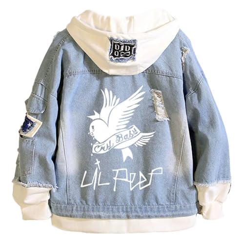 KPOP Rapper Denim Jacket Jeans Love Printed Fashion Sport Hip Hop Hoodie