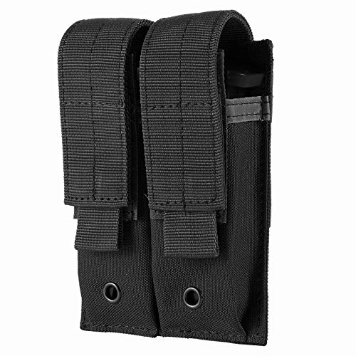 FRTKK Tactical Single/Double Pistol Mag Pouch Outdoor Molle Open-Top Magazine Pouch for Glock M1911 92F
