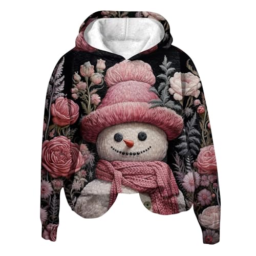 AMXYFBK Pink Christmas Sweatshirts For Women Funny Santa Claus Grahic Long Sleeve Crewneck Shirts Casual Pullover Tops