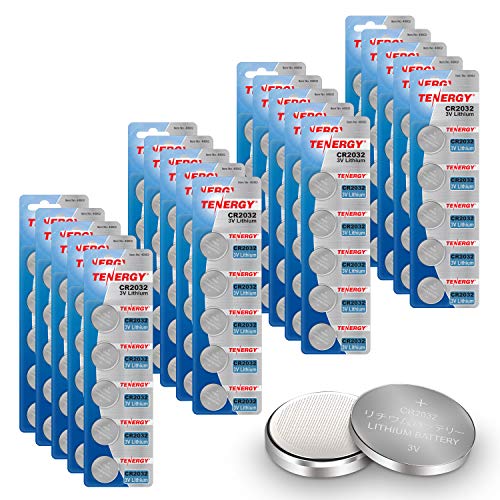 Tenergy 3V CR2032 Batteries, Lithium Button Coin Cell 2032 Battery, Compatible with AirTags, Key FOBs, Calculators, Coin Counters, Watches, Heart Rate Monitors, Glucometer, and More - 100 Pack