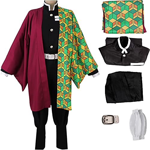 Rarashik Cloak Kamado Tanjirou Tomioka Giyuu Kochou Shinobu Kimono Outfit set Cosplay Halloween Costume (L, Giyuu)