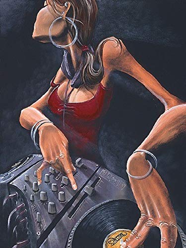 Picture Peddler DJ Jewel by David Garibaldi African American Black Art Dance Club Record Sound Mixer Art Print Poster (16x20 Print)