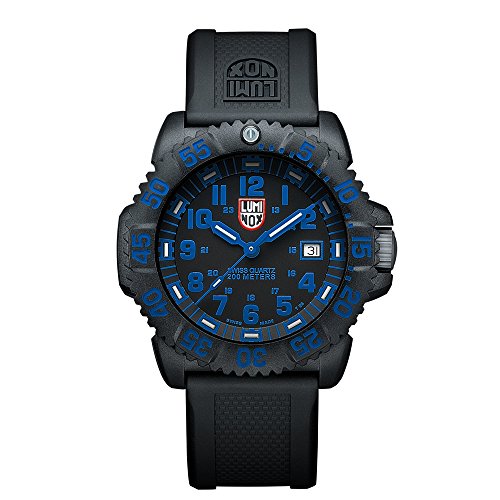 Luminox Mens Watch Evo Navy Seals Colormark Black Blue (XS.3053 Series) - 200 Meter Water Resistant Day Date Indication Lightweight Carbon Case