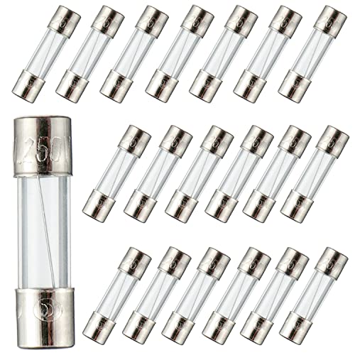 BOJACK 5x20mm 2A 2amp 250V 0.2 x 0.78 Inch F2AL250V Fast-Blow Glass Fuses(Pack of 20 Pcs)