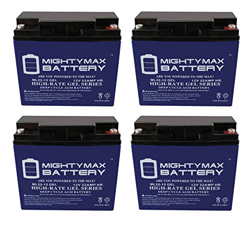 Mighty Max Battery 12V 22AH Gel Replacement Battery for Schumacher DSR SCUPSJ2212 JumpStarter - 4 Pack
