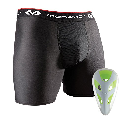 McDavid Sports Youth and Adult Support & Compression Performance Boxer Shorts with Protective Flex Cup Football, Baseball, Martial Arts MD9255CF
