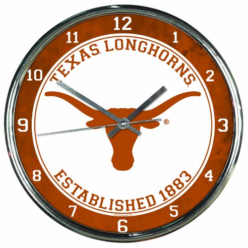 NCAA Texas Longhorns Chrome Clock, 12' x 12'