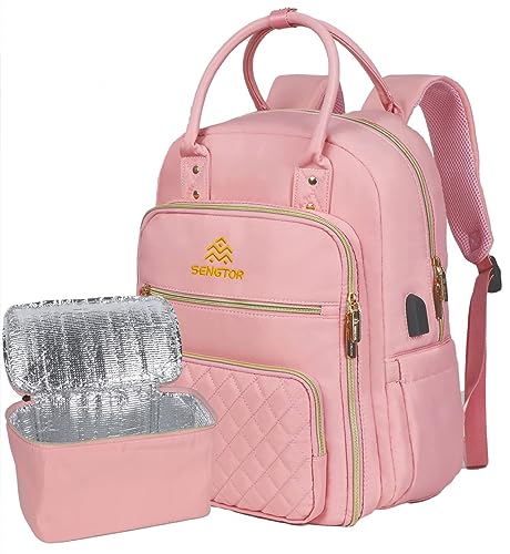 Sengtor Lunch Backpack for Women, Diaper Bag Backpack, Multifunction Travel Back Pack Maternity Baby Changing Bags, with USB Charging Port for Moms, Anti-Water Maternity Nappy