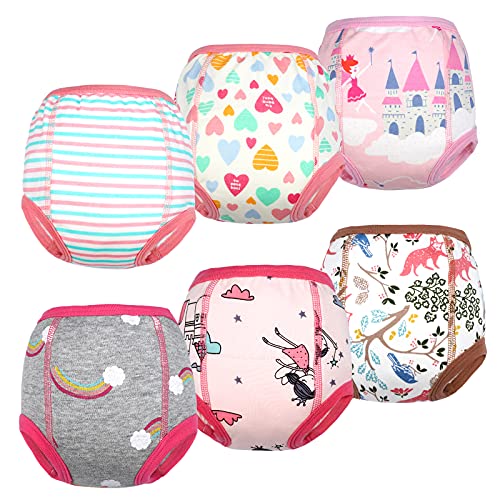 MooMoo Baby Cotton Training Pants Strong Absorbent Toddler Potty Training Underwear for Baby Girl 3T