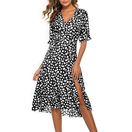 Cfanny Women's Sleeveless Summer Casual Hoodie Mini T-Shirt Dress,Black,XL